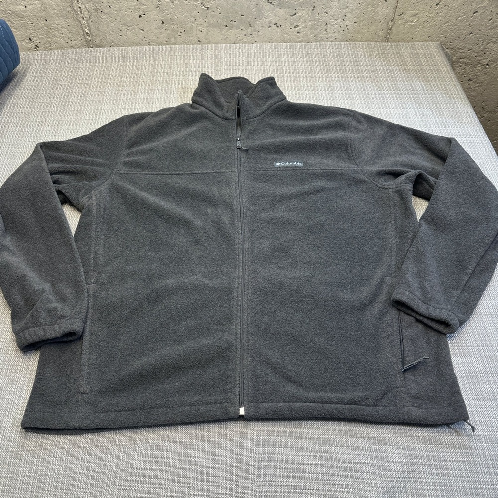 Columbia Steens Mountain Full Zip Fleece Jacket Mens XXL Gray Outdoors Hiking *